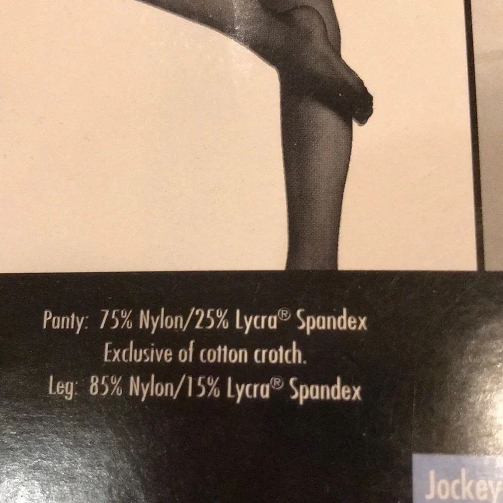 New in package 2 prs Jockey full length black hosiery 1 opaque 1 sheer stocking
